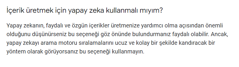 Icerik uretmek icin yapay zeka kullanmali miyim SEO alanında faydalı yapay zeka kullanımı nasıldır? Icerik uretmek icin yapay zeka kullanmali miyim SEO alanında faydalı yapay zeka kullanımı nasıldır?