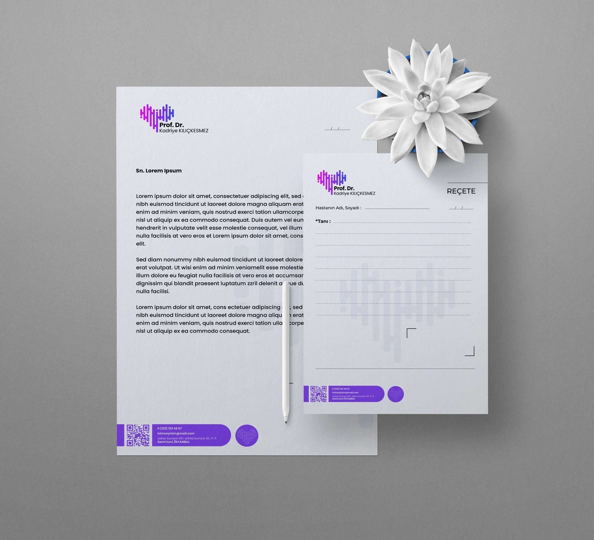 kadriyekilickesmez antetli recete 1 Briefpapier & Rezepte für Ärzte und Kliniken